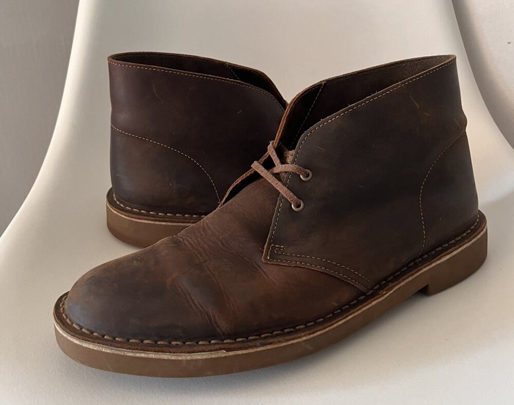 Clarks Bushacre 2 Chukka Boots Mens US 12 Brown Beeswax Leather Lace Up EU 46